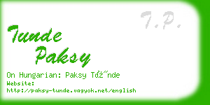 tunde paksy business card